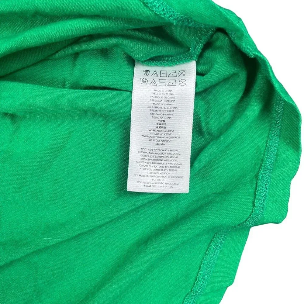 Michael Kors Green Shirt Beaded White Silver Long Sleeve Top Women's Size Medium